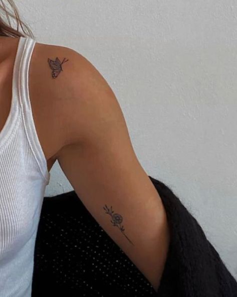 Monarch Fine Line Tattoo, Simple Fine Line Butterfly Tattoo, Arm Writing Tattoos For Women, Butterfly Fine Line Tattoo, Arm Writing Tattoo, Fineline Butterfly Tattoo, Fine Line Butterfly Tattoo, Line Butterfly Tattoo, Fine Line Butterfly