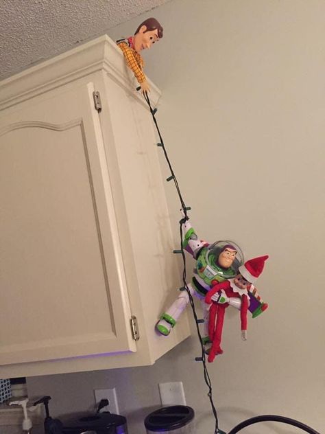 Elf On The Shelf Rivalry Ideas, Duo Elf On The Shelf Ideas, Sick Elf On The Shelf Ideas, Grinch Elf On The Shelf Ideas, Elf On The Shelf Ideas Classroom, Bad Elf On The Shelf, Elf Idea, Elf Ideas Easy, Bad Elf