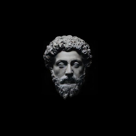 Marcus Aurelius, Black Background, Statue, Hair, Black