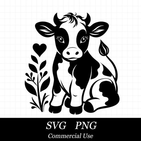 TheCreativeArtisanWV - Etsy Flower Cow Svg, Free Cow Svg Clip Art, Cow Shirts Svg, Cows Svg Cricut, Cow Drawings Sketches, Cow Illustration Design, Silhouette Cameo Projects Vinyl, Cow Svg, Cricut Svgs