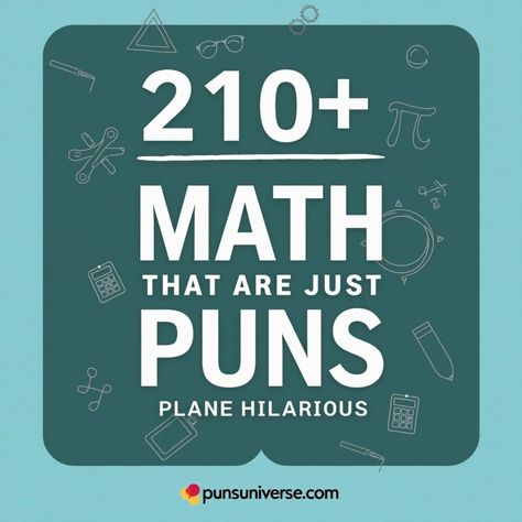 Looking to multiply your laughs and add some humor to your day? Dive into our collection of 210+ math puns that are just plane hilarious! From acute angles to pi-rate jokes, these cleverly calculated quips will make even the most obtuse mathlete chuckle. Whether you're a geometry genius or simply have a funny bone that loves numbers, these puns are the formula for a great time. Ready to solve the equation of laughter? Check it out now! #MathJokes #FunnyMath #Puns #STEMHumor #MathPuns #GeekHumor #EducationalFun Ghost Puns, Math Puns, Complex Numbers, Plant Puns, Negative Numbers, Math Jokes, Math Humor, Geek Humor, Calculus