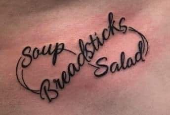 soup salad breadstick tattoo Tattoo Memes, Branded Pins, Comic Face, Funny Expressions, Funny Tattoos, Breadsticks, Morning Humor, Funny Tweets, You Funny