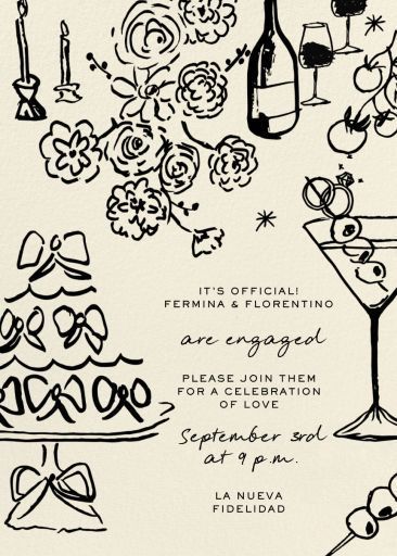 To the Nines - Engagement Party Invitation Engagement Party Evite, Speakeasy Engagement Party, Engagement Party Neutral Colors, Post Wedding Party Ideas, Engagement Party Boho, Engagement Party Invite Ideas, October Engagement Party, November Engagement Party, Engagement Party Spring