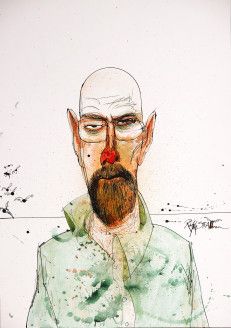 Walter White Art, Walter White Drawing, Ralph Steadman Art, Michael Sowa, Ralph Steadman, Walter White, Breaking Bad, Caricatures, White Art