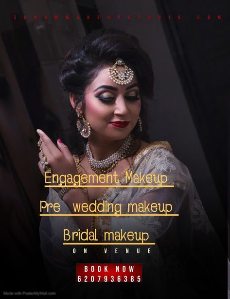 Makeup Engagement, Mehndi Bridal, Bridal Makeup Services, Pre Wedding Makeup, Beauty Salon Posters, Engagement Mehndi, Hd Makeup, Makeup Order, Engagement Makeup