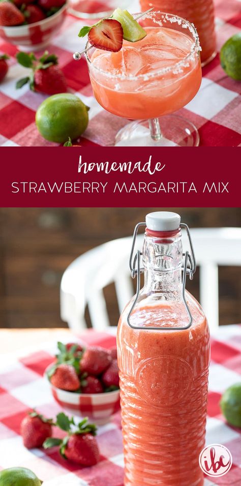 Homemade Strawberry Margarita Mix #strawberry #margarita #mix #homemade #recipe #tequila #cocktail Large Batch Strawberry Margarita Recipe, Batch Strawberry Margarita Recipe, Strawberry Margarita Mix Recipe, Margarita Mix Homemade, Homemade Margarita Mix Recipes, Homemade Strawberry Margaritas, Margarita Mix Recipe, Boozy Recipes, Lemon Margarita