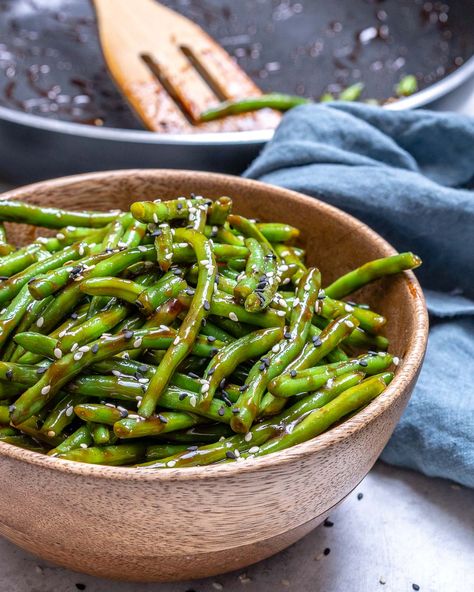 Teriyaki Green Beans for a Clean Eating Side Dish! Clean Eating Side Dishes, Clean Eating Chicken, Clean Eating Salads, Side Dishes For Chicken, Homemade Teriyaki Sauce, Clean Food Crush, Dinner Side Dishes, Green Bean Recipes, Gluten Free Eating