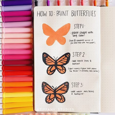 Butterflies seems so hard to make but with this Butterfly Painting tutorial by @tiffany_studies, it now look so easy! 😍🦋 - Use the code… Butterfly Painting Tutorial, Art Mini Toile, Butterfly Art Painting, Trippy Painting, Simple Canvas Paintings, Cute Canvas Paintings, Easy Canvas Art, Easy Canvas Painting, Painting Ideas On Canvas