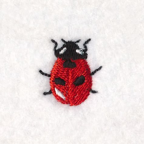 Ladybug Embroidery Pattern, Cute Embroidery Designs Simple, Small Embroidery Designs, Embroidered Ladybug, Ladybug Embroidery Design, Ladybug Embroidery, Unique Embroidery Designs, Free Hand Embroidery, Bugs Embroidery