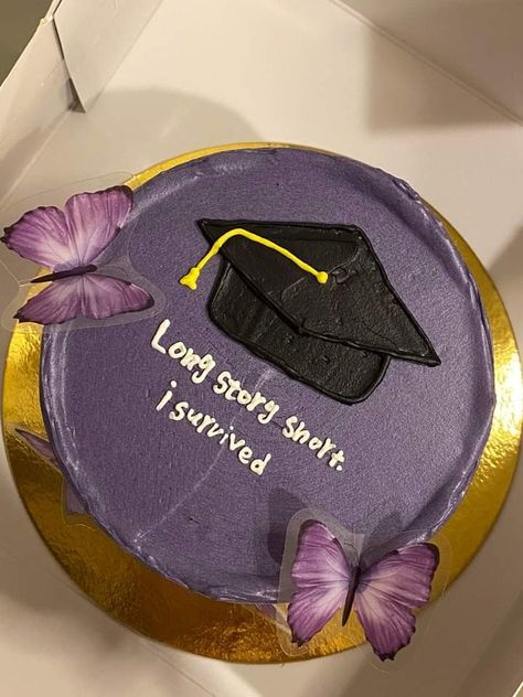 Long Story Short I Survived, Pastry Chocolate, Graduation Party Cake, Birthday Cake Decorating Ideas, Funny Birthday Cakes, Mini Cakes Birthday, Cake Decorating Ideas, Simple Birthday, Creative Birthday Cakes