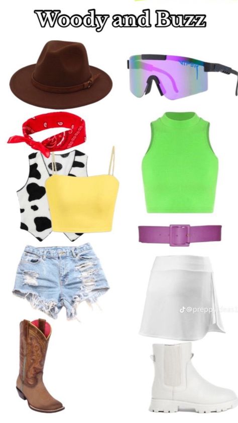 Bestie Disney Costumes, Cute Woody And Buzz Costumes, Disneybound Outfits Duo, Good Matching Halloween Costumes, Disney Duos Halloween Costumes, Iconic Dous Outfits Halloween, Matching Outfits Best Friend Halloween, Outfits Based On Cartoon Characters, Cute Friend Halloween Costumes For 2