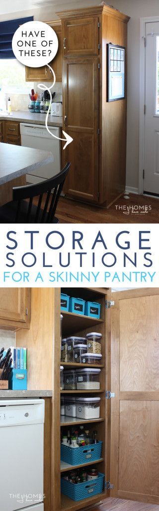 Storage Solutions for a Skinny Pantry Organiser Cucina, Cocina Diy, Cabinet Pantry, Organization Pantry, Pantry Organisation, Small Pantry, Kitchen Pantry Design, Ideas Para Organizar, Kitchen Cabinet Organization