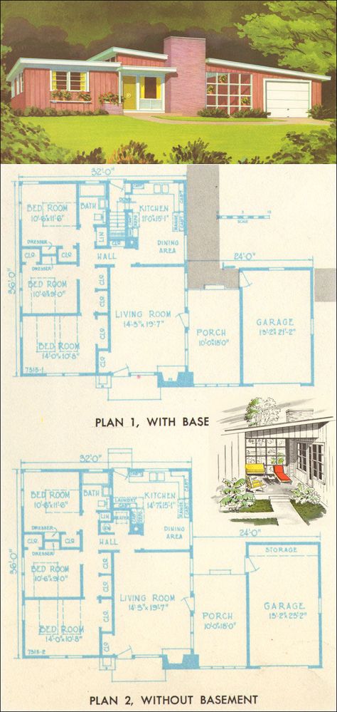 Midcentury House Plans, Mid Century House Plans, Sims Floor Plans, Vintage Floor Plans, Mid Century Modern House Plans, Oasis Springs, Midcentury House, Sims House Ideas, Mcm House