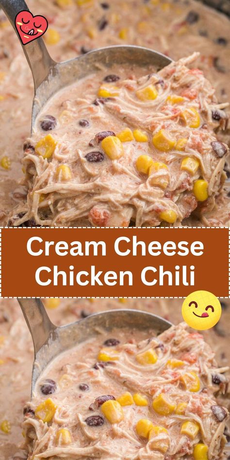 Chili With Corn, Chili With Chicken, Cheap Casserole Recipes, Creamy Chili, Corn And Black Beans, Creamy Chicken Chili, Cream Cheese Chicken Chili, Chicken Chili Crockpot, Slow Cooker Chicken Chili