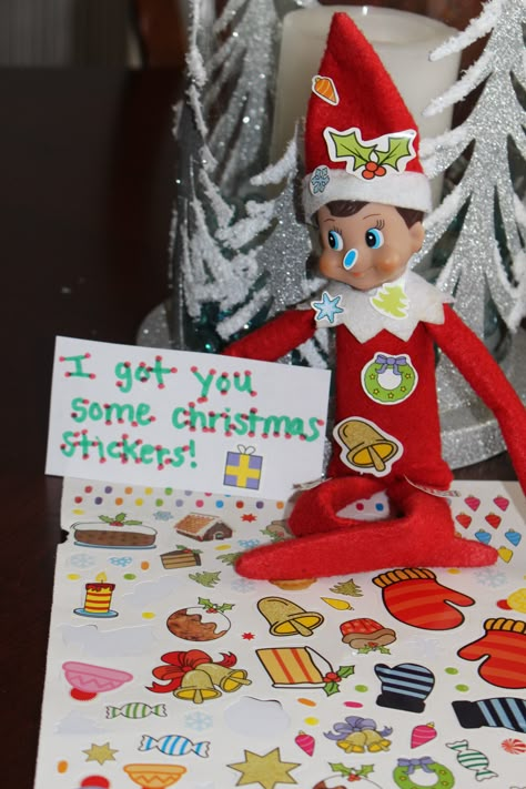 Elf On The Shelf Sticker Ideas, Elf On The Shelf Stickers, Class Elf On The Shelf, Elf On Shelf Classroom, Elf On The Shelf Games, Office Elf On The Shelf, Elf On The Shelf Props, Elf On The Shelf Activities, Elf On The Shelf Easy