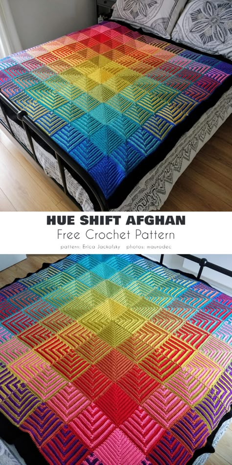 Textured Patchwork Throw Free Crochet Patterns - Your Crochet Motifs Afghans, Crochet Stitches For Blankets, Confection Au Crochet, Blanket Ideas, Crochet Blanket Designs, Crochet Design Pattern, Crochet Patterns Free Blanket, Haken Baby, Crochet Diy