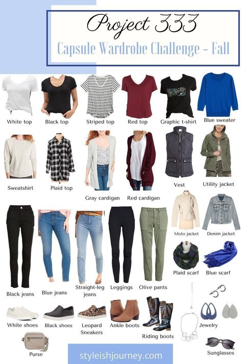 Project 333 Fall, 333 Capsule Wardrobe, Wardrobe Challenge, Styling Hacks, 60 Outfits, Project 333, Capsule Wardrobe Casual, Closet Hacks, Wardrobe Fashion