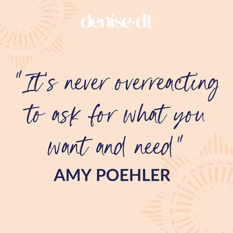 “It’s never overreacting to ask for what you want and need.” - Amy Poehler Whenever I set a boundary, I feel like I've overreacted. I get almost a boundary "hangover" and second guess myself - am I being unreasonable? Am I being a bitch? Ungenerous? But then I remember that I'm in this for the long haul and I need to ask for what I need. What about you? Is there something you need to ask for? Am I Overreacting, No One Ever Asks How I Am, You’re Not Asking For Too Much, Nobody Ever Asks How I Am Quotes, It’s Okay To Ask For Help, Why Can’t I Be Enough, Amy Poehler, Witty Quotes, What I Need