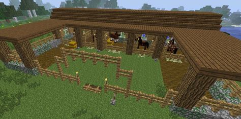 Hi, here is the link to the tutorial video of this build. www.youtube.com/watch?v=ltHIoe… Stable Minecraft, Minecraft Horse Stables, Minecraft Farm House, Minecraft Diy Crafts, Minecraft Barn, Minecraft Horse, Construction Minecraft, Minecraft Decoration, Minecraft Farm