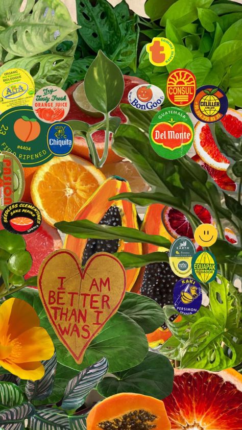 #fruit #growth #plants Fruit Aesthetic Wallpaper, Funky Backgrounds, Anthropologie Wallpaper, Maximalist Wallpaper, Funky Fruit, Artsy Background, Photo Wall Decor, Fruit Wallpaper, Collage Making