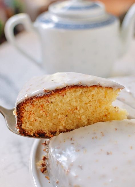 Osmanthus Cake: A Chinese-Style Tea Cake Recipe | The Woks of Life Paul Hollywood Lemon Drizzle Cake, Osmanthus Cake, Lemon Drizzle Traybake, Lemon Drizzle Cake Recipe, Lemon Polenta Cake, Clementine Cake, Moist Pound Cake, Afternoon Tea Cakes, Nursing Cake