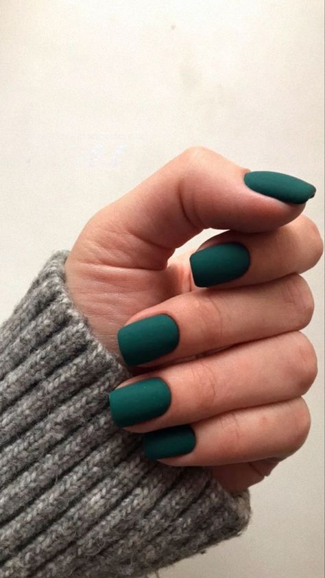 Arycils Nails Short, Matte Green Nails, Milky Nails, February Nails, Green Nail, Her Nails, Chic Nails, Short Acrylic Nails, Creative Nails