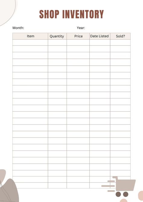 "Shop Inventory Template" Part of Shopify Planner Bundle PDF Small Business Planner Free Printables, Free Business Printables, Small Business Printables, Inventory Printable, Inventory Template, Saddle Club, Ipad Backgrounds, Product Inventory, Business Plan Template Free