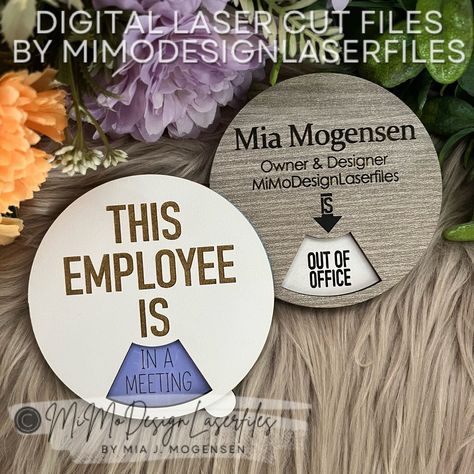 Rotating & Spinning Office Sign with 6 Status Messages for the door or wall with Name Personalization or Generic Out Of Office Sign, Office Door Signs, Wood Office, Working Remotely, Office Door, Out Of Office, Office Signs, Font Names, Youtube Tutorials