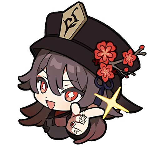 Genshin Chibi, Game Stickers, Chibi Emotes, Simple Designs To Draw, Telegram Stickers, Hu Tao, Sticker Maker, Chibi Characters, Chibi Drawings