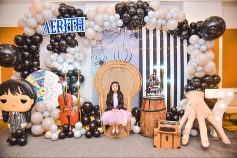 Wednesday And Enid Birthday Party, Wednesday Decoration Party, Wednesday Themed Party, Wednesday Birthday Party Theme, Wednesday Addams Birthday Party Ideas, Wednesday Theme Party, Wednesday Themed Birthday Party, Wednesday Party Ideas, Wednesday Party Theme