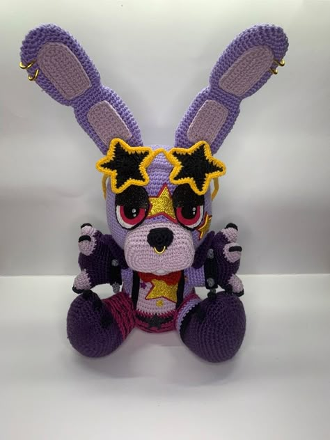 Crochet Bonnie Fnaf, Crochet Glamrock Freddy, Crochet Freddy Fazbear, Fnaf Crochet Pattern, Fnaf Crochet Pattern Free, Crochet Five Nights At Freddys, Crochet Fnaf, Fnaf Crochet, Glamrock Bonnie