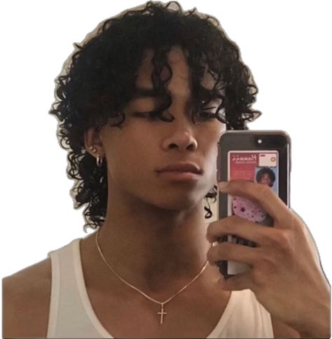 Male Curly Haircut Long, Mid Long Curly Hair Men, Wolfcut Curly Hair Men, Curly Wolfcut Men, Male Curly Hairstyles, Bruno Mars Hair, Curly Mens Hairstyles, Fluffy Mullet, Blasian Men