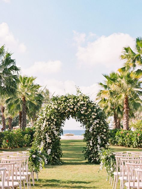 Modern Design in Mexico Where Fashion Took Center Stage Black And White Beach Wedding, White Beach Wedding, Erin Wilson, Puerto Vallarta Wedding, Monique Lhuillier Wedding Dress, Beach Wedding White, Tropical Glam, Catholic Wedding Ceremony, Wedding In Mexico