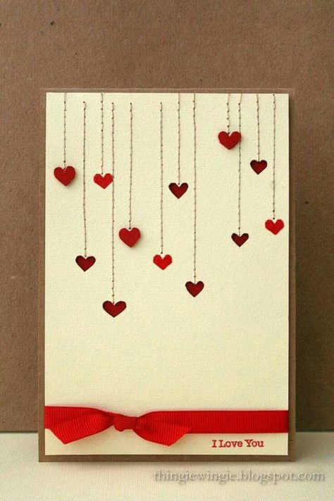 Heart Simple, Valentine Cards Handmade, Cards For Boyfriend, Valentines Day Cards, Handmade Valentine, Birthday Cards Diy, Valentine Ideas, Valentine's Day Cards, Heart Cards