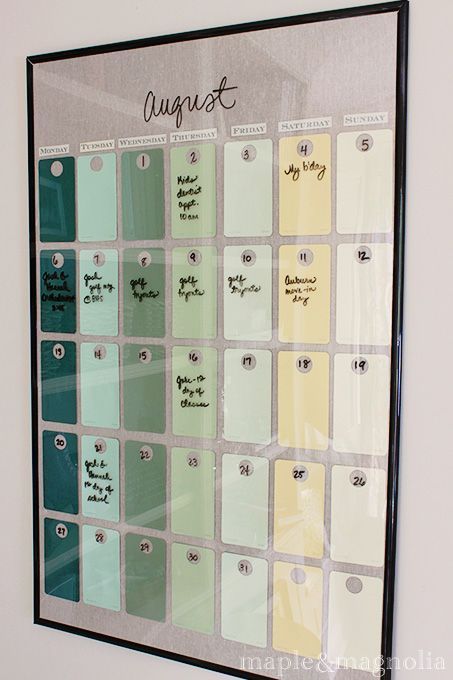 Dry Erase, Wall Calendar, Office Decor, Paint, Wall, White, Black