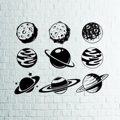 Saturn Tattoo, Planet Vector, 9 Planets, Valentine Svg Files, Organization Bullet Journal, Planet Tattoos, Space Drawings, Tattoo Signs, Space Tattoo