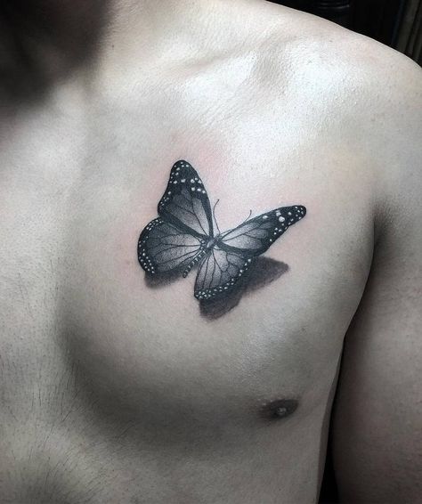 Top 63 Best Monarch Butterfly Tattoo Ideas - [2021 Inspiration Guide] Flying Monarch Butterfly Tattoo, Black And White Butterfly Tattoo, Butterfly Tattoo Black, Monarch Tattoo, Papa Tattoo, White Butterfly Tattoo, Mens Butterfly Tattoo, Realistic Butterfly Tattoo, Butterfly Tattoos Images