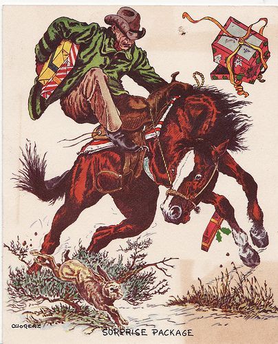 Found on cowgirlcravings.com Ranch Christmas, Rodeo Art, Cowgirl Christmas, Christmas Cowboy, Cowboy Santa, Christmas Help, Texas Christmas, Cowboy Life, Cowboy Vintage