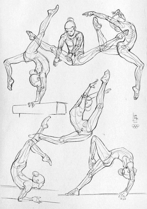 Gymnastics Poses Drawing Reference, Gymnastics Tattoo Ideas, Drawing Gymnastics, Gymnastics Tattoo, Gymnastic Skills, Sports Drawings, Some Drawings, Gymnastics Skills, Dancing Drawings