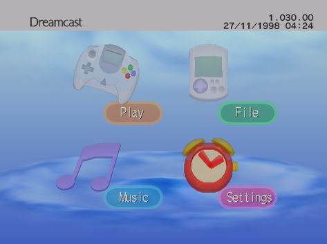 Sega Dreamcast home screen UI I Need Love, Indie Y2k, Sega Dreamcast, Sega Games, Cd Art, Game Ui Design, Retro Videos, Old Video, Game Ui