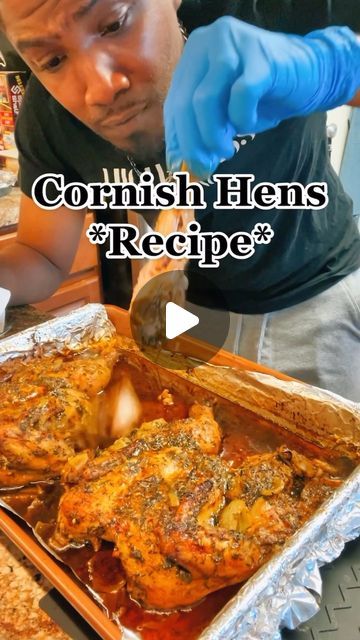 Cornish Hen Meal Ideas, Cornish Hen Recipe Easy, Fried Cornish Hen Recipe, Cornish Hen Recipes Oven, Bake Cornish Hen Recipe, Cornish Hen Recipes, Baked Cornish Hens, Grilled Cornish Hens, Cooking Cornish Hens