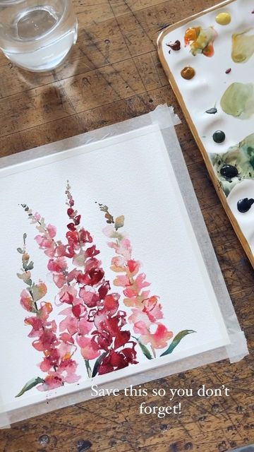 Snapdragon Flowers Painting, Snapdragon Watercolor, 21st Paddle, Mr Clean Magic Eraser, Snapdragon Flowers, Mr Clean, Watercolor Ideas, Magic Eraser, Watercolor Flower Art