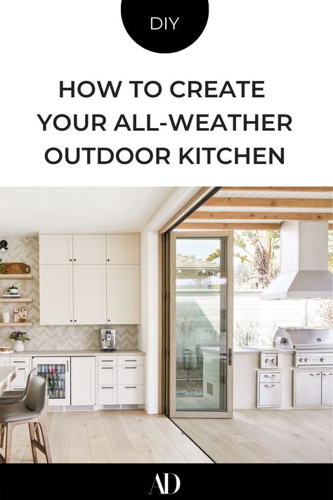 Mandy Cheng, Wood Kitchen Design, Kitchen Indoor Outdoor, Modular Outdoor Kitchens, Terrace Kitchen, Indoor Outdoor Kitchen, Beach Patio, Porch Addition, Patio Kitchen