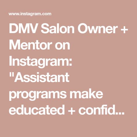 DMV Salon Owner + Mentor on Instagram: "Assistant programs make educated + confident stylists 🙌🏼 ⠀⠀⠀⠀⠀⠀⠀⠀⠀ At Inspire, a newly licensed or experienced stylist looking to join our team has the opportunity to work as an assistant before they move onto the floor and begin taking their clients. Our assistant training is available for every “level” of stylists and is entirely customizable. ⠀⠀⠀⠀⠀⠀⠀⠀⠀ My reason for this is strong foundations, unlearning bad habits, cultivating the salon culture, and Salon Assistant, Columbia Maryland, Salon Owner, Ellicott City, Salon Owners, Join Our Team, The Salon, Bad Habits, Hair Salon