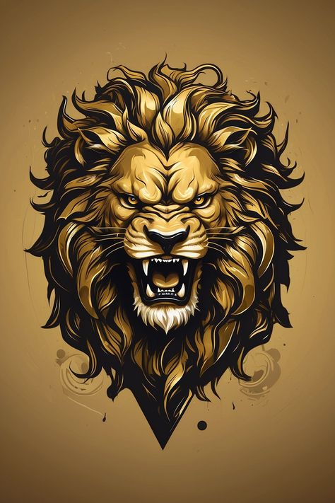 Lion Logo Design Graphics, Lion Creature, Leon Logo, Lion Sketch, Lion Vector, Tattoo Process, Lion Artwork, Lion Tattoo Design, Lion Wallpaper