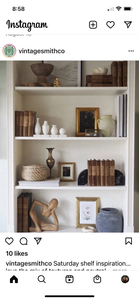 Wide Bookshelf Styling, Narrow Bookcase Styling, Styling Narrow Bookshelves, Narrow Bookshelf Styling, Curio Decor, Wide Bookshelf, Narrow Bookshelf, Shelf Inspiration, Shelf Decor Bedroom