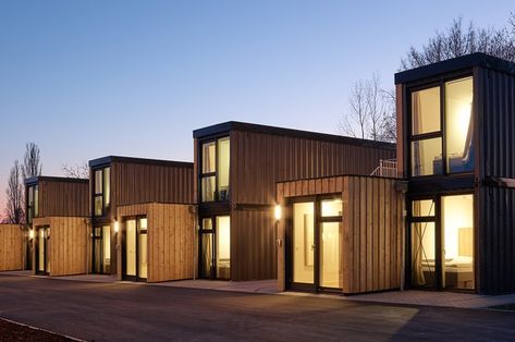 Shipping Container Restaurant, Tiny House Hotel, Freight Container, German Architecture, Hotel Living, Hotel Concept, Timber Buildings, Contemporary Hotel, Prinz Harry