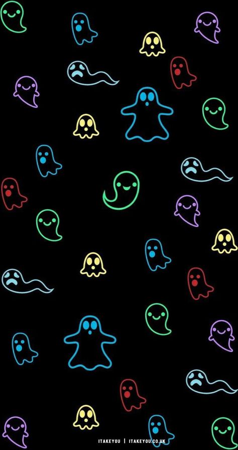 Spooky Summer Wallpaper, Cute Ghost Wallpaper, Halloween Screen Savers, Spooky Halloween Wallpaper, Wallpaper October, Cute Halloween Wallpaper, Pride Wallpapers, Ghost Wallpaper, Imprimibles Halloween