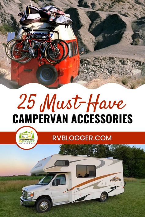 Your campervan trip won't be complete without these 25 must-have campervan accessories! You better be clicking and adding to cart with this list before you start that trip! Campervan Hacks, Van Life Essentials, Van Road Trip, Campervan Accessories, Small Camper Vans, Best Campervan, Camper Accessories, Diy Campervan, Tiny Home On Wheels