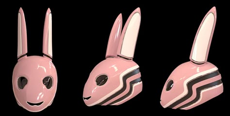 Bunny themed concept helmet. Cyberpunk Bunny Mask, Futuristic Motorcycle Helmet, Cyberpunk Rabbit, Rabbit Helmet, Bunny Helmet, Robot Bunny, Clothing Drawing Reference, Bunny Oc, Robot Oc